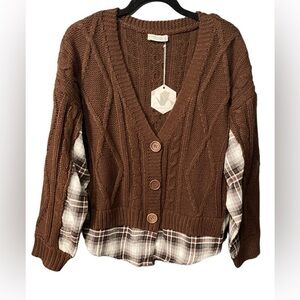 Paper Crane Anthropologie sweater color brown size small